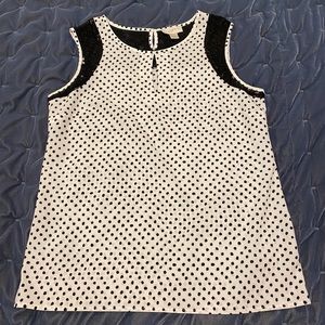 Silk and lace sleeveless blouse